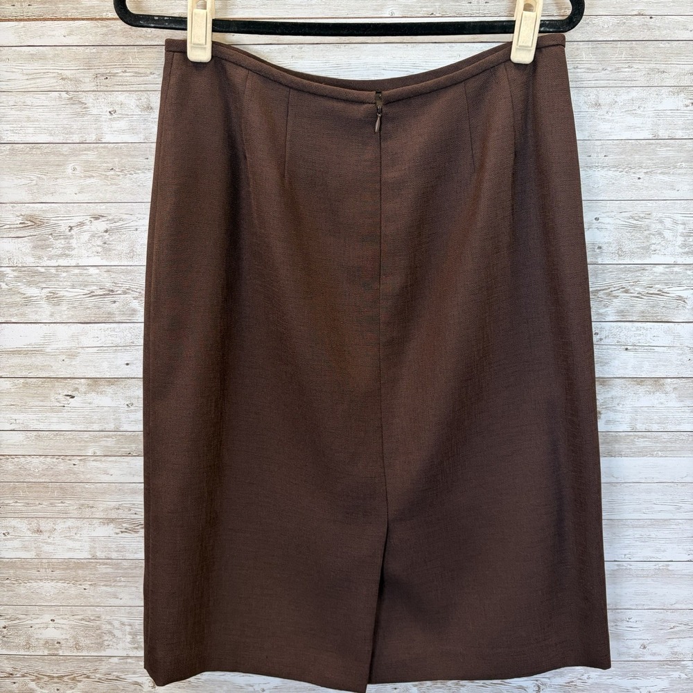Vtg Le Suit Women 10 Skirt Suit Blazer Coral/Brown 2 Piece Tailored Equestrian - Picture 5 of 14